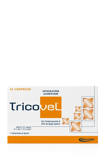 Tricovel integratore arancio fronte