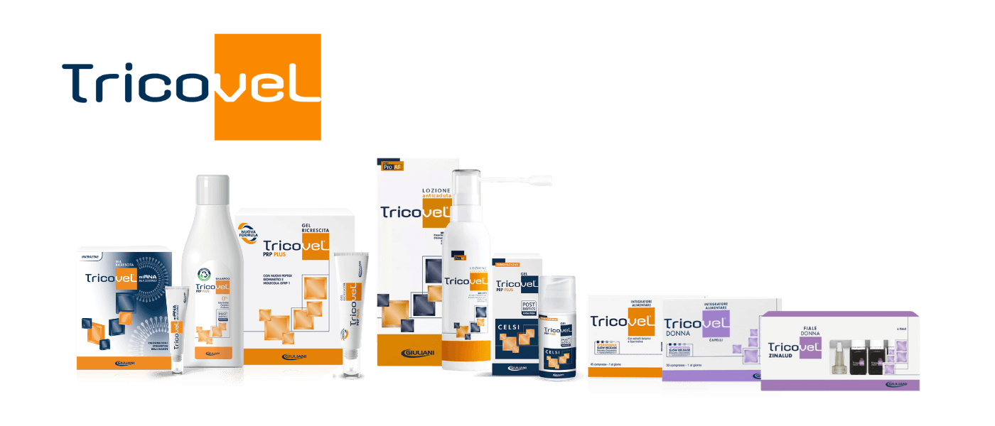 Linea completa di prodotti Tricovel Anticaduta